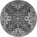 Round Oriental Gray Industrial Rug, urb665gry