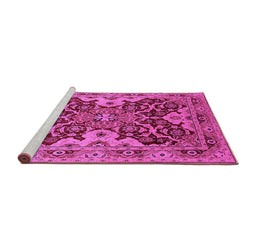 Sideview of Machine Washable Oriental Pink Industrial Rug, wshurb665pnk