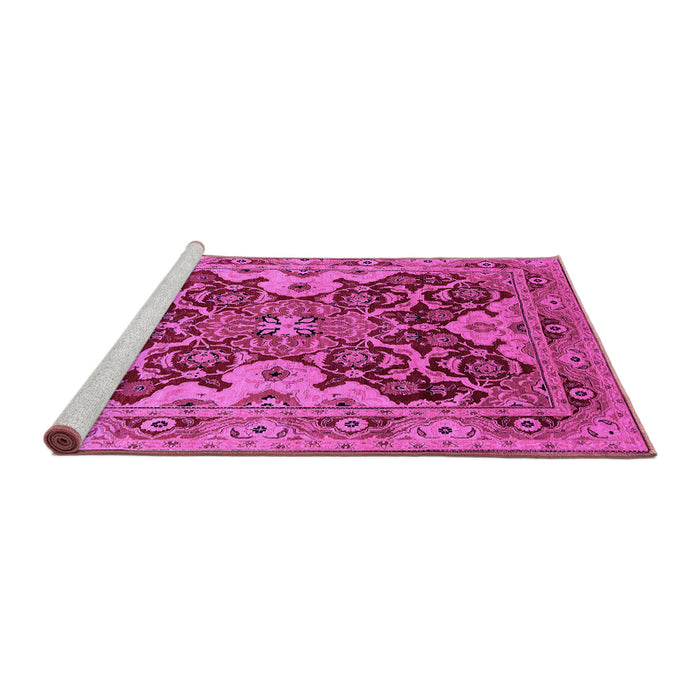 Sideview of Machine Washable Oriental Pink Industrial Rug, wshurb665pnk