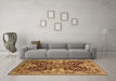 Machine Washable Oriental Brown Industrial Rug in a Living Room,, wshurb665brn