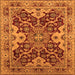 Square Oriental Orange Industrial Rug, urb665org