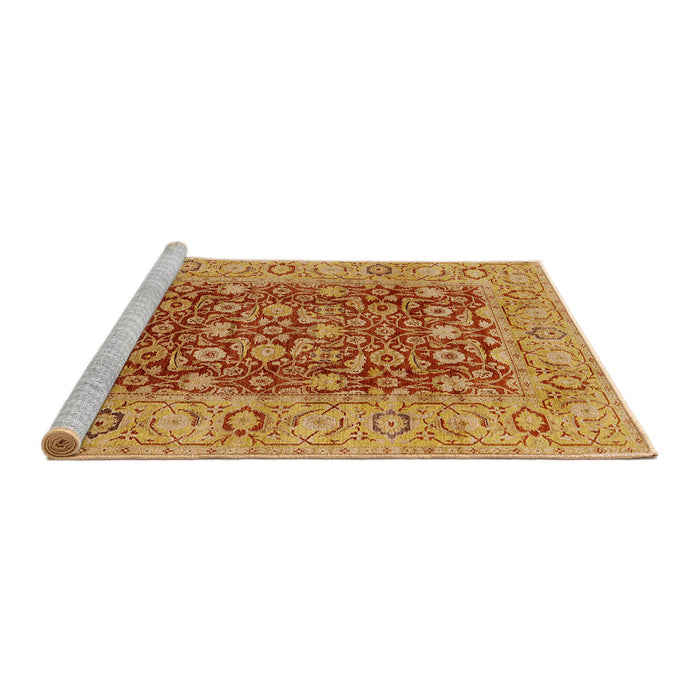 Sideview of Machine Washable Industrial Modern Red Rug, wshurb666