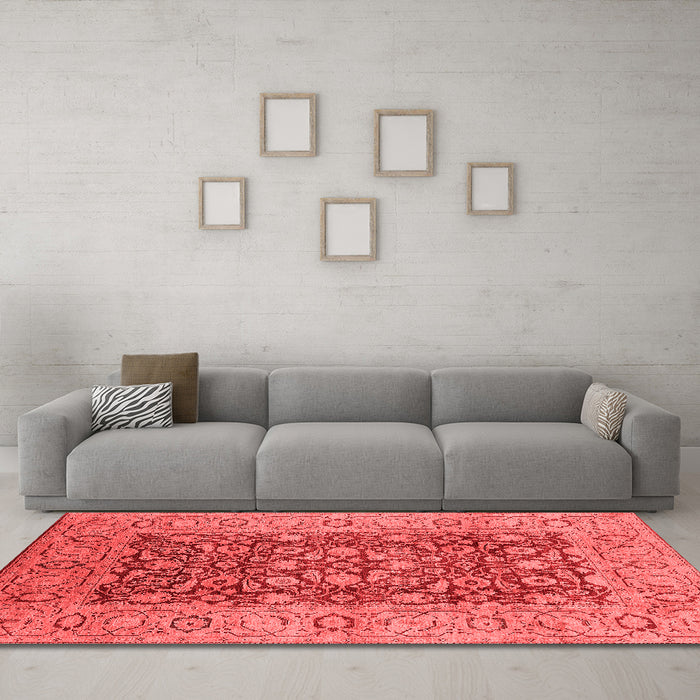 Industrial Red Washable Rugs