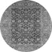 Round Oriental Gray Industrial Rug, urb666gry