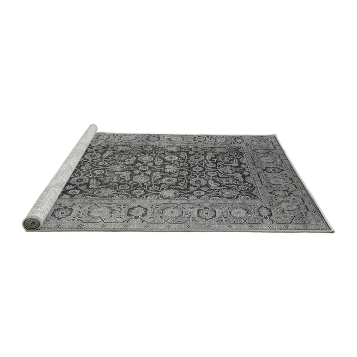 Sideview of Machine Washable Oriental Gray Industrial Rug, wshurb666gry