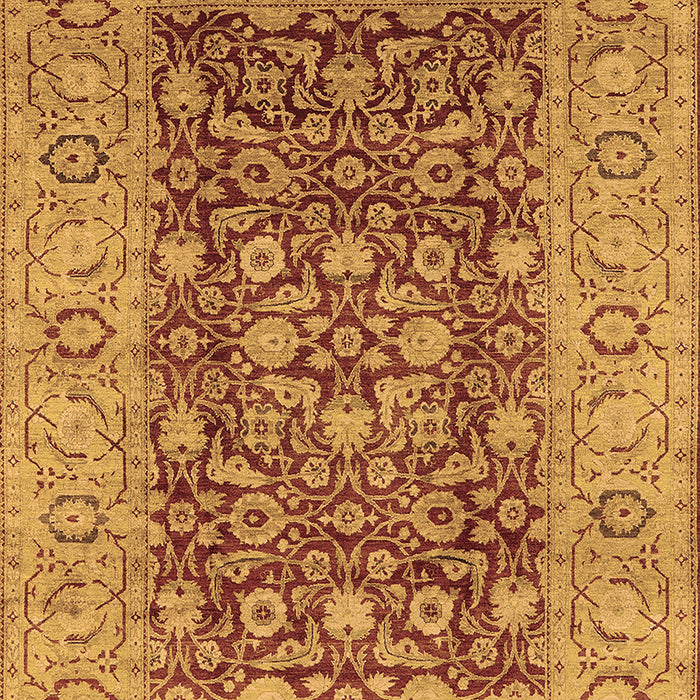 Machine Washable Oriental Brown Industrial Rug, wshurb666brn