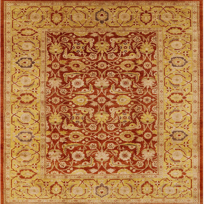 Square Mid-Century Modern Red Oriental Rug, urb666