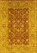 Machine Washable Oriental Yellow Industrial Rug, wshurb666yw