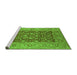 Sideview of Machine Washable Oriental Green Industrial Area Rugs, wshurb666grn