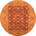 Round Oriental Orange Industrial Rug, urb666org