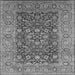 Square Machine Washable Oriental Gray Industrial Rug, wshurb666gry