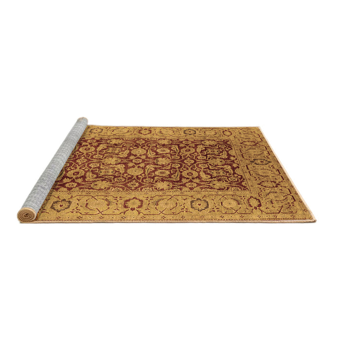 Sideview of Machine Washable Oriental Brown Industrial Rug, wshurb666brn