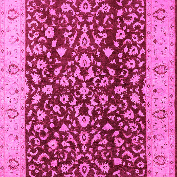 Machine Washable Oriental Pink Industrial Rug, wshurb667pnk