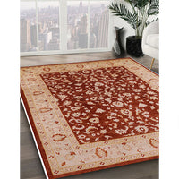 Mid-Century Modern Sandy Brown Oriental Rug, urb667