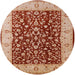 Round Mid-Century Modern Sandy Brown Oriental Rug, urb667