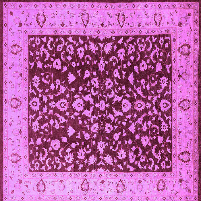 Square Machine Washable Oriental Purple Industrial Area Rugs, wshurb667pur
