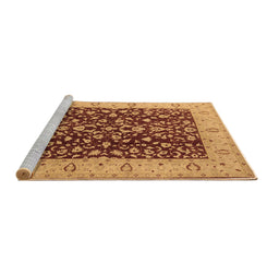 Sideview of Machine Washable Oriental Brown Industrial Rug, wshurb667brn