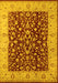 Machine Washable Oriental Yellow Industrial Rug, wshurb667yw