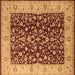 Square Oriental Brown Industrial Rug, urb667brn