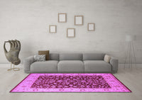 Machine Washable Oriental Purple Industrial Rug, wshurb667pur