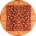 Round Oriental Orange Industrial Rug, urb667org