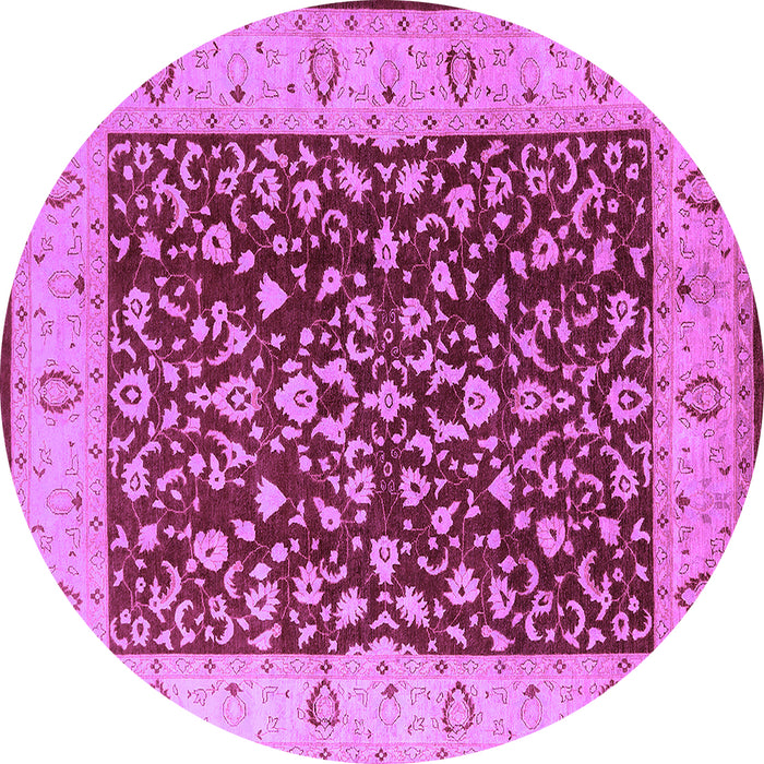 Round Machine Washable Oriental Purple Industrial Area Rugs, wshurb667pur