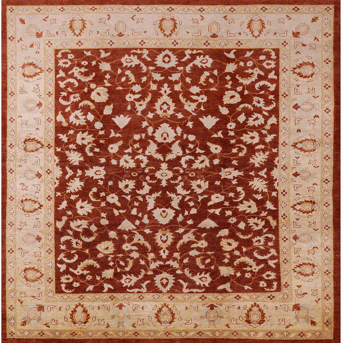 Square Mid-Century Modern Sandy Brown Oriental Rug, urb667