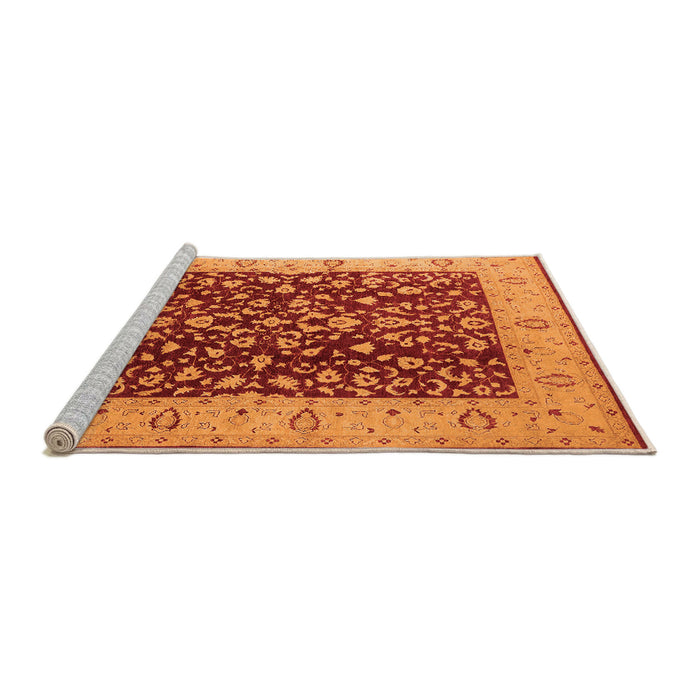 Sideview of Machine Washable Oriental Orange Industrial Area Rugs, wshurb667org