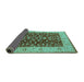 Sideview of Oriental Turquoise Industrial Rug, urb667turq