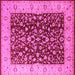 Square Oriental Pink Industrial Rug, urb667pnk