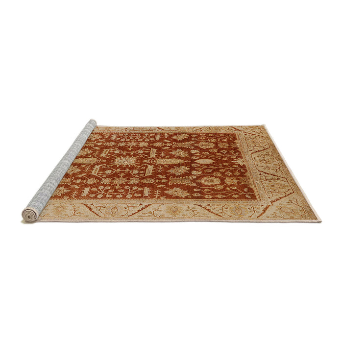 Sideview of Machine Washable Industrial Modern Red Rug, wshurb668