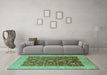 Machine Washable Oriental Turquoise Industrial Area Rugs in a Living Room,, wshurb668turq