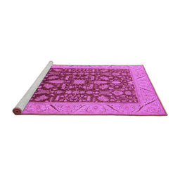 Sideview of Machine Washable Oriental Purple Industrial Area Rugs, wshurb668pur