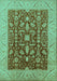 Machine Washable Oriental Turquoise Industrial Area Rugs, wshurb668turq