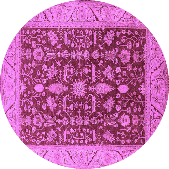 Round Oriental Purple Industrial Rug, urb668pur