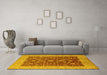 Machine Washable Oriental Yellow Industrial Rug in a Living Room, wshurb668yw