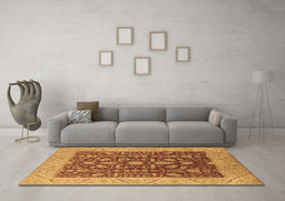 Machine Washable Oriental Brown Industrial Rug in a Living Room,, wshurb668brn