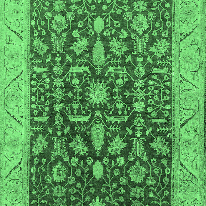 Machine Washable Oriental Emerald Green Industrial Area Rugs, wshurb668emgrn