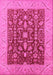 Machine Washable Oriental Pink Industrial Rug, wshurb668pnk