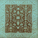 Square Oriental Light Blue Industrial Rug, urb668lblu