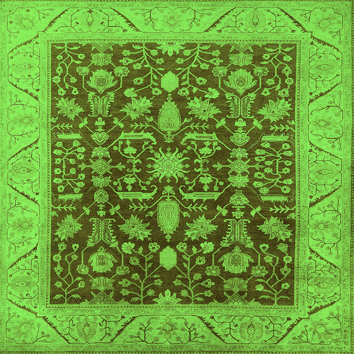 Square Oriental Green Industrial Rug, urb668grn