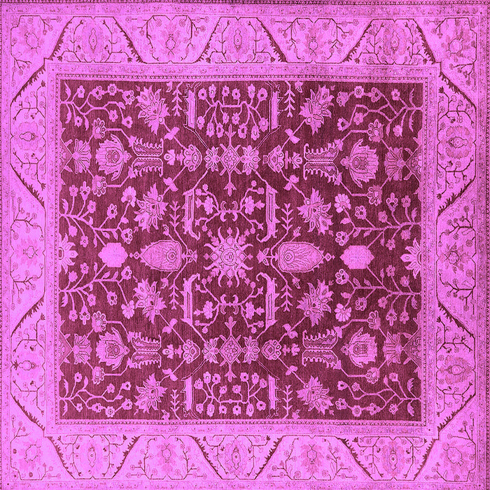 Square Machine Washable Oriental Purple Industrial Area Rugs, wshurb668pur
