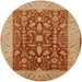 Round Mid-Century Modern Red Oriental Rug, urb668