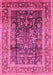 Machine Washable Oriental Pink Industrial Rug, wshurb669pnk