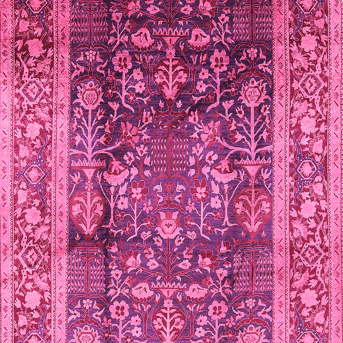 Machine Washable Oriental Pink Industrial Rug, wshurb669pnk