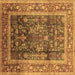 Square Oriental Brown Industrial Rug, urb669brn