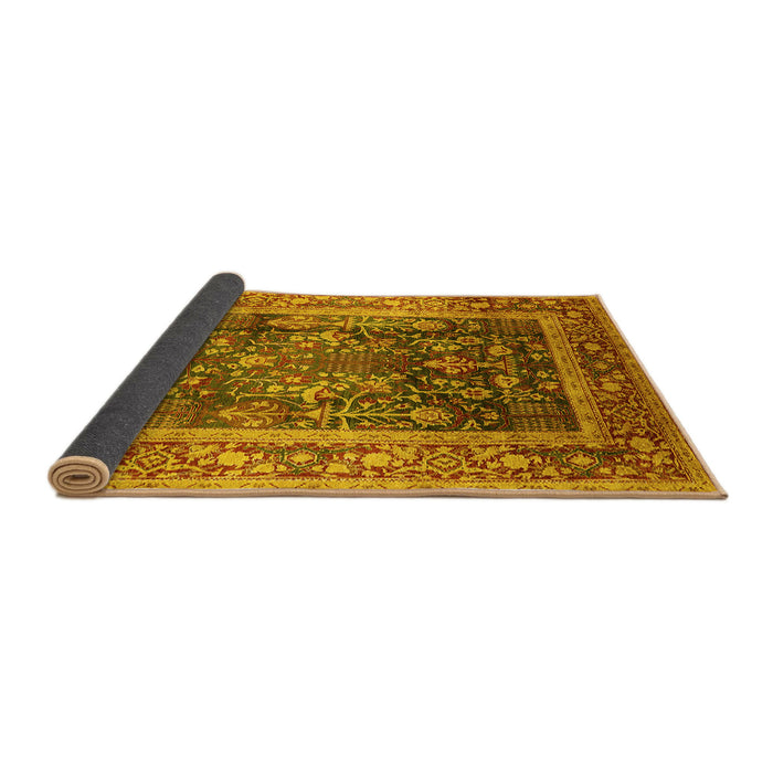 Sideview of Oriental Yellow Industrial Rug, urb669yw