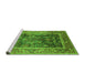 Sideview of Machine Washable Oriental Green Industrial Area Rugs, wshurb669grn