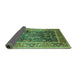 Sideview of Oriental Turquoise Industrial Rug, urb669turq