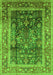 Machine Washable Oriental Green Industrial Area Rugs, wshurb669grn